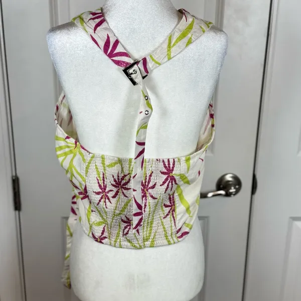 Anthropologie WOOL + NATURE Celandine Linen Wrap Halter Tank Top XL NWT - Image 3