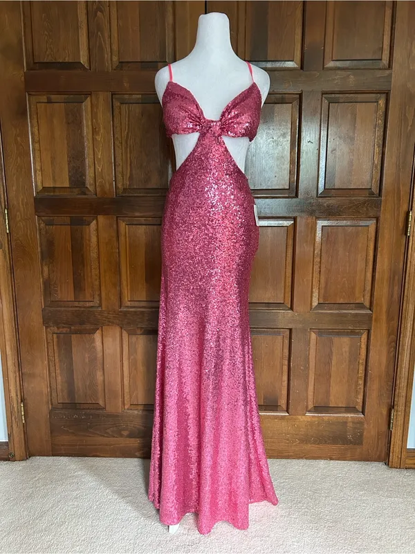 NWT Windsor Athena Formal Cutout‎ Sequin Dress Pink Size 7 Prom Pageant Evening - Image 3