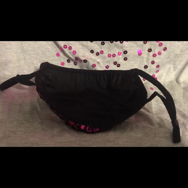 Hot Pink Sequin Grid Pattern Breathable Mask - Image 7