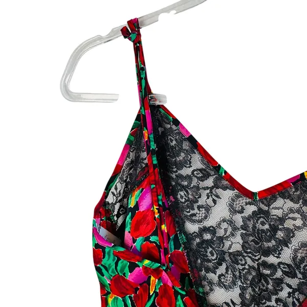 Victoria's Secret Vtg Gold Tag Floral Lace Slip Chemise Dress Red‎ Pink Womens S - Image 8