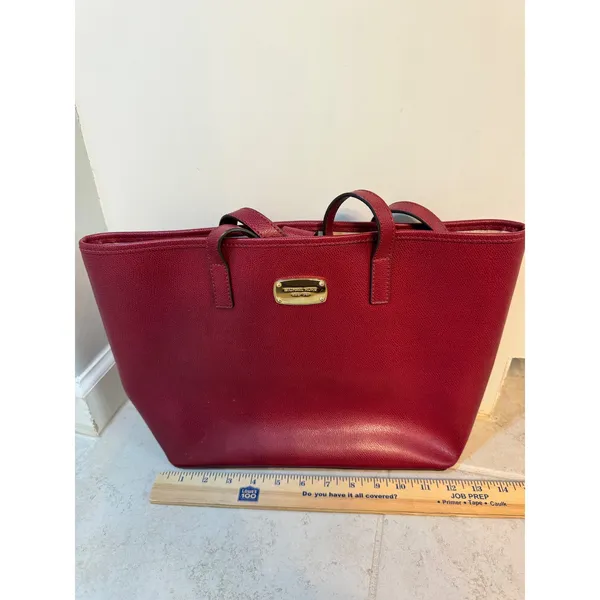 Michael Kors Jet Set Large Saffiano Leather Tote‎ – Deep Red - Image 3