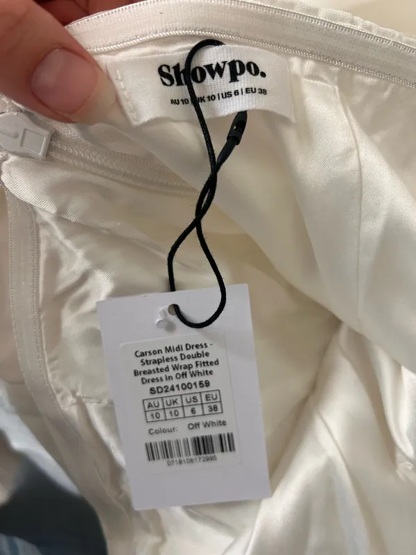 New Showpo Carson Midi Dress Strapless Double Breasted Fitted Dress MSRP $109 - Image 5