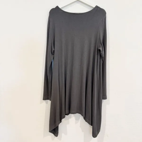 Bryn Walker Lora Blouse Size Large Gray‎ Asymmetrical Tunic Top Lagenlook Goth - Image 8
