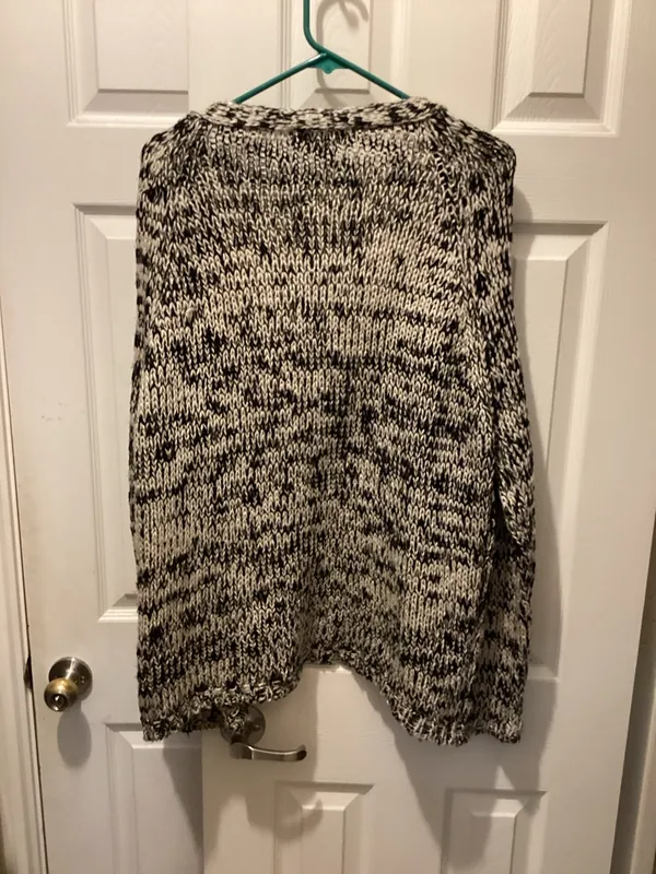POL Black & White Marled Open-Front Women's Cardigan - Image 4
