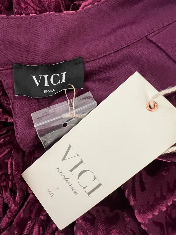 NWT VICI Salem Ruched Velvet Mini Dress Purple Burgundy size S - Image 6