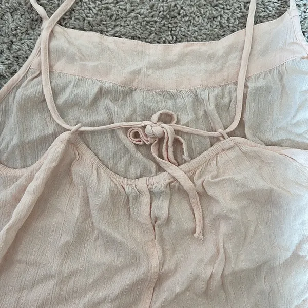 American Eagle light pink tie back tank top Sz L - Image 4