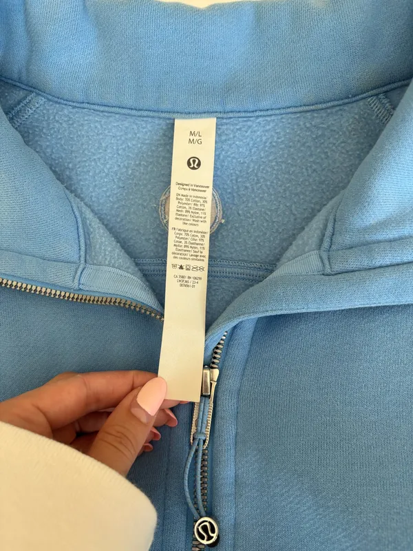 Blue Lululemon Scuba Quarter-Zip Cropped - Image 3