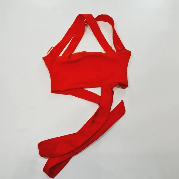 Superdown Elva Halter Tie Top in Poppy - Image 9