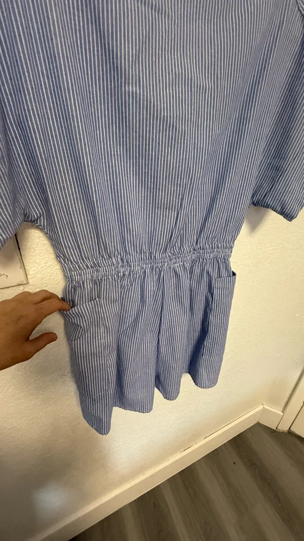 MICAS Blue & White Striped Short Romper - Size M - Boho Beach Style - Image 7