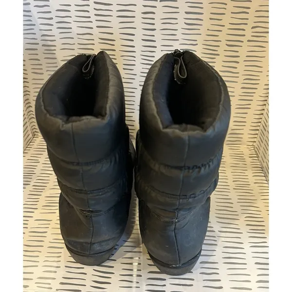 Trotters‎ Womens Black Puffer Snow Boots Front Zip Mid Calf Wedge Size 8.5 Aki - Image 5