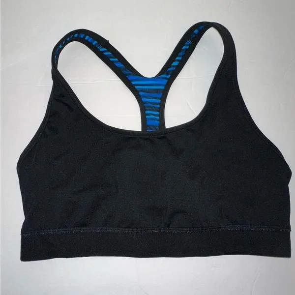 Hanes Blue and Black Striped Sports Bra size XL - Image 7