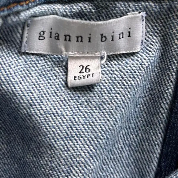 Gianni Bini Rein Rosette Dark Wash Denim Micro Mini Skirt Y2K Piece (Sz 26) - Image 4