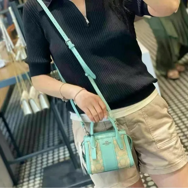 COACH CT756 Andrea Mini Carryall In Signature Jacquard - Image 4