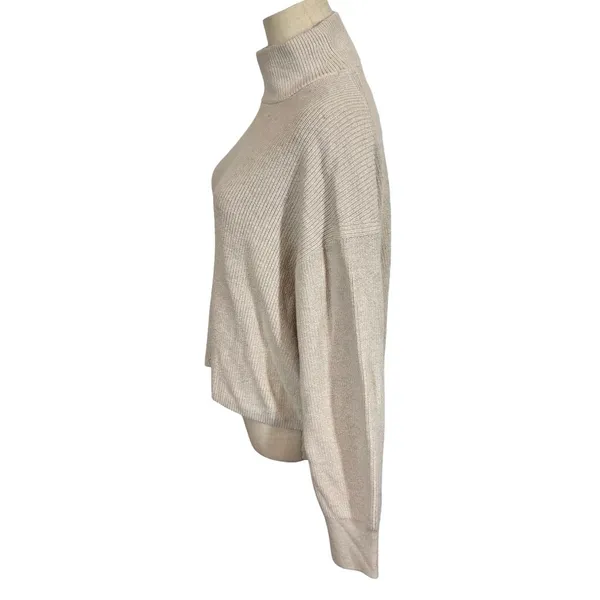 Lululemon Merino Wool-Blend Ribbed Turtleneck Sweater Heathered Natural Ivory - Image 6