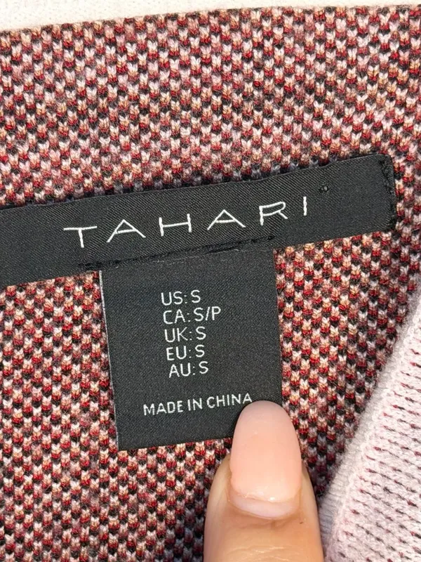 Tahari Mock Neck Plaid Sweater Size S - Image 3