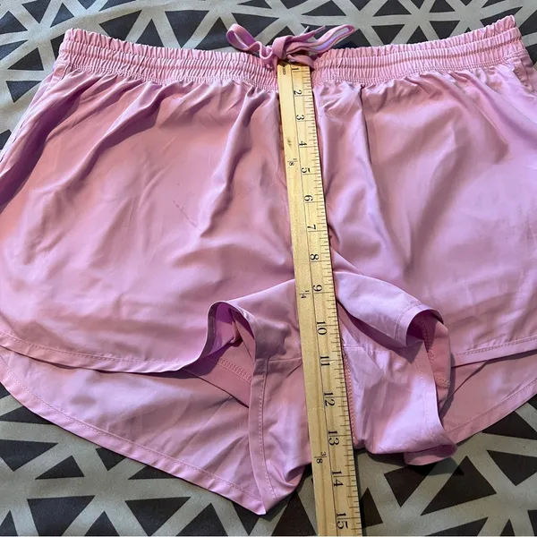 Juicy Couture Pink Lightweight Womens Drawstring Shorts Built In Briefs‎ Size L - Image 10