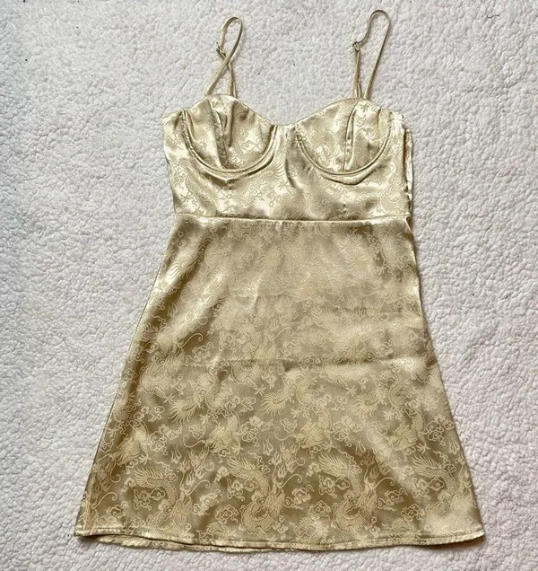 Princess Polly Champagne Pop Mini Dress Women’s Size 4 - Image 6