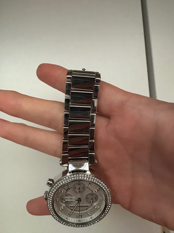 Michael Kors Silver Crystal Chronograph Watch - Image 4