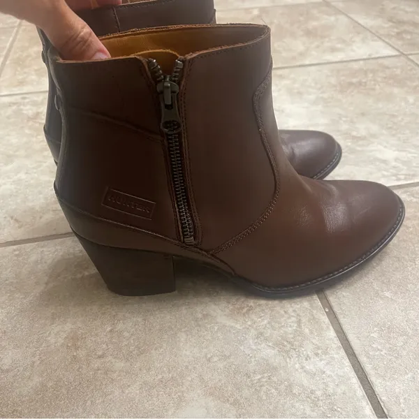 Hunter Women's Refined Zip Boot‎ Leather Bitter Chocolate US 8.5 - Image 7