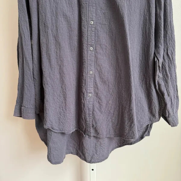 Free people shirt‎ women's size XS love, her madly, gauze, oversized shirt, blue - Image 4