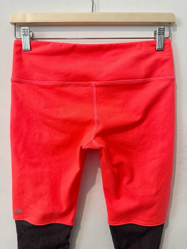 Alo Yoga Goddess‎ Leggings Size Small Pink Heather Ruched Ribbed Sporty Pilates - Image 9
