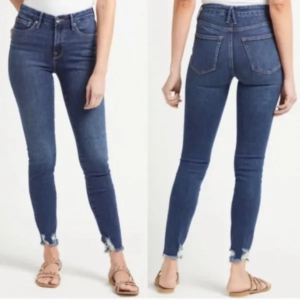Good American Good Legs Chewed Hem Skinny Jeans 29 size 8 - Image 15