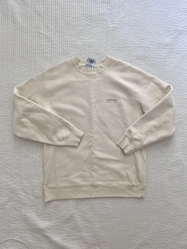 Cream foxtrot cotton crewneck food critic aesthetic - Image 2