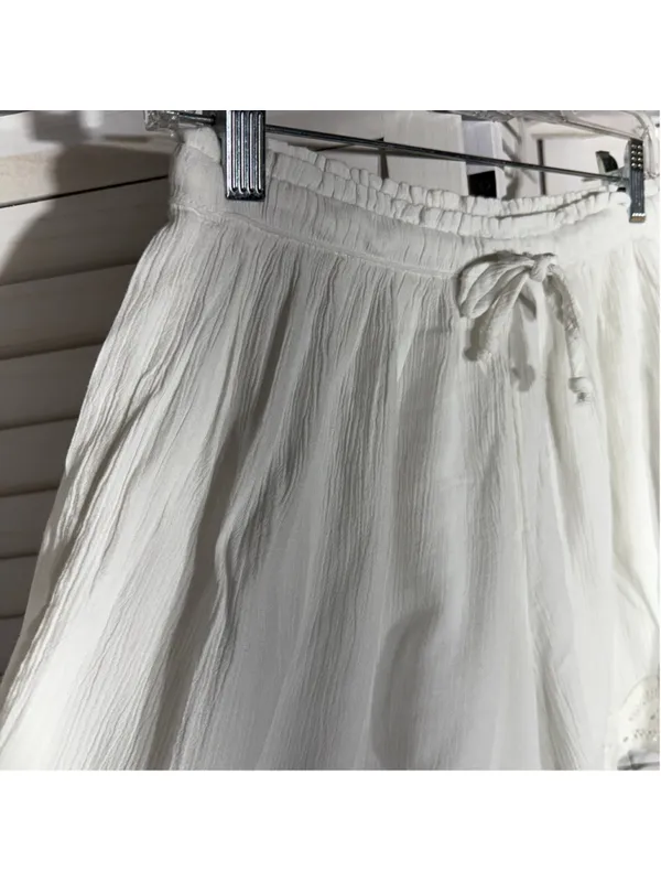 NWOT Aerie white oversized beach shorts cotton lace lightweight coquette coastal - Image 5