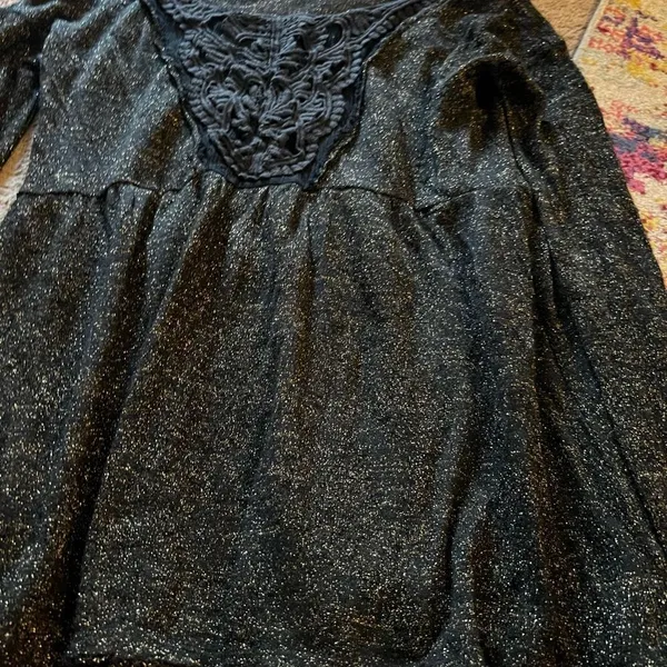 Free people xs black‎ sparkly blouse - Image 7