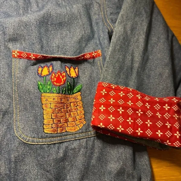 Vintage Casey Coleman Jean button up shacket s/m Blue - Image 4