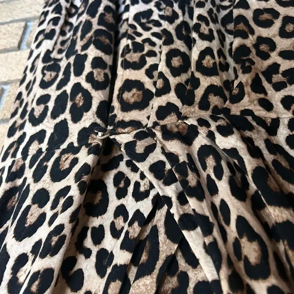 NWT Good American Leopard Print Wrap Midi Dress Size 4 (XL) - Image 4