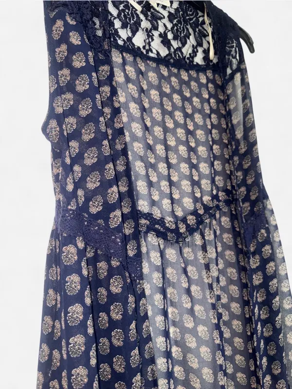 Navy lace trim cover up Blue - Image 3