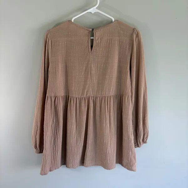 Embroidered Bohemian Tunic Blouse Balloon Sleeve Sz Small Boho Cottagecore Gauzy - Image 6