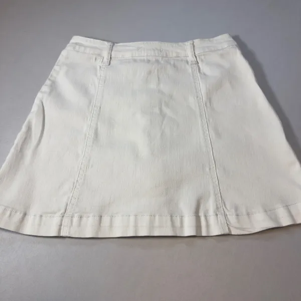 Cello Jeans Button Front Denim A-Line Mini Skirt Stretch S Preppy VTG Inspired - Image 3
