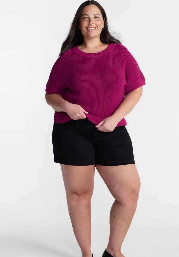 Plus crewneck sweater with short dolman sleeves - Image 2