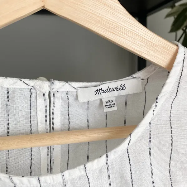 Madewell Ruffle Prairie Top in Pinstripe - Image 5