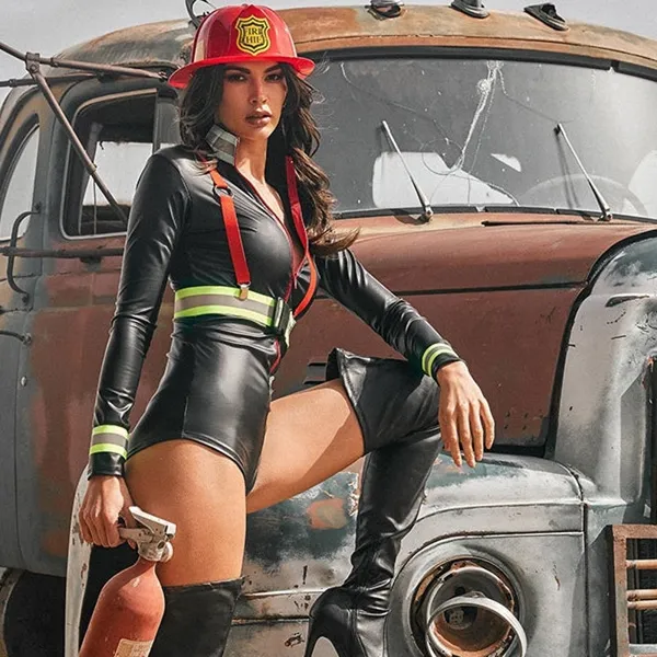 NEW Roma Hot Fire Woman Sexy Firefighter Halloween Costume Size Medium - Image 2
