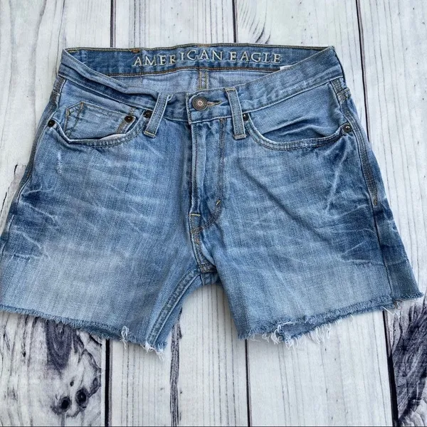 ‎American Eagle Blue Jean Cutoff Distressed 26 - Image 10