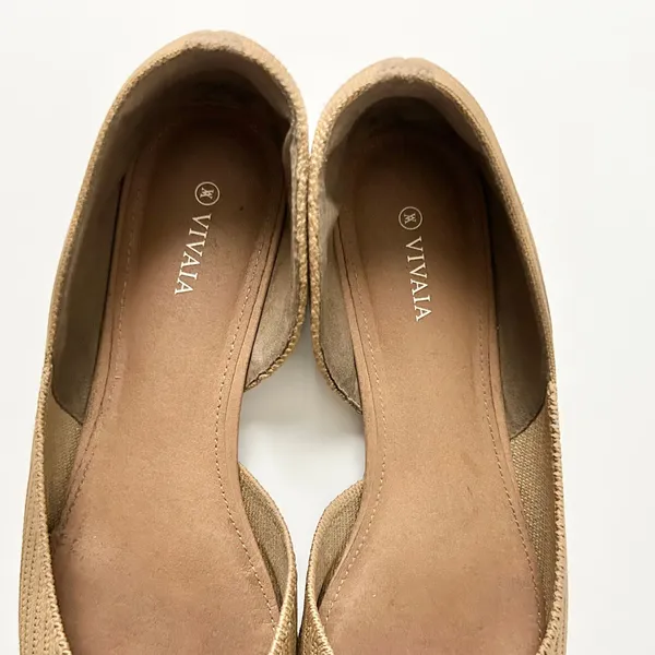 Vivaia Melia Pointed Toe Knit D'Orsay Flats Tan Sustainable Slip On EU 41 US 9.5 - Image 7