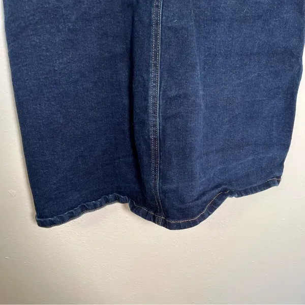 Gap Women's‎ Size 12/31 Button Front Denim Mini Skirt Dark Wash Square Pockets - Image 11