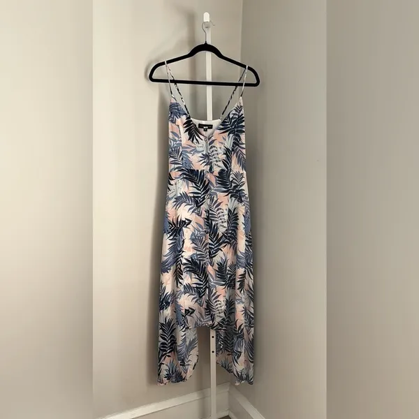 Slate & Willow Handkerchief Hem Dress Tropical Print Maxi Dress Size XL - Image 5