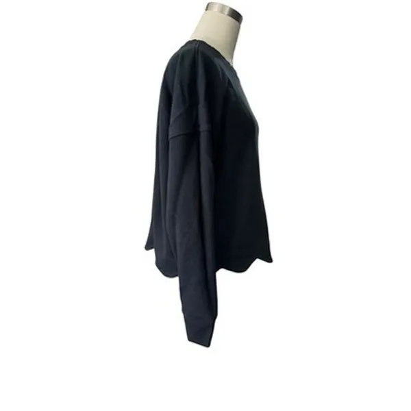 Vineyard Vines Black Scallop Hem Crewneck Sweater Sweatshirt Womens Size Large L - Image 3