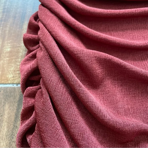 Lucy in the Sky Ruched Halter Dress in Rust Orange Size S - Image 6