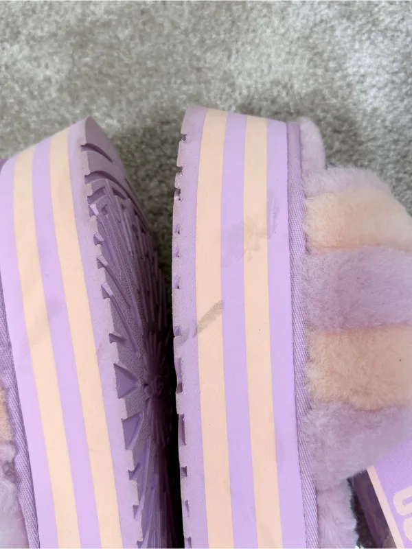 UGG Women’s Disco Stripe Combo Fluff Primrose Pink Slide Flatform 7 - Image 16
