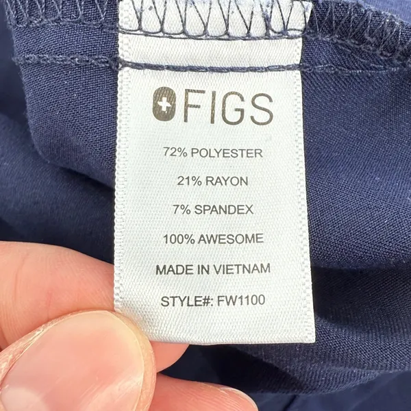 Figs Casma Three-Pocket Scrub Top Navy Blue Women XXL FW1100 PO #1659 Logo Nurse - Image 5