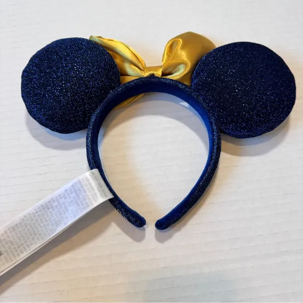 Walt Disney World 50 Anniversary Mouse Ears Blue Gold Glitter - Image 4
