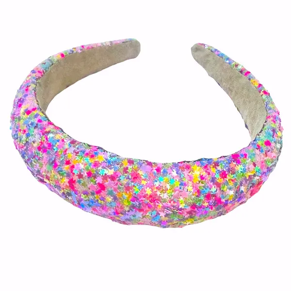 NWT Sparkly Wide Rainbow Confetti Headband‎ - Image 3