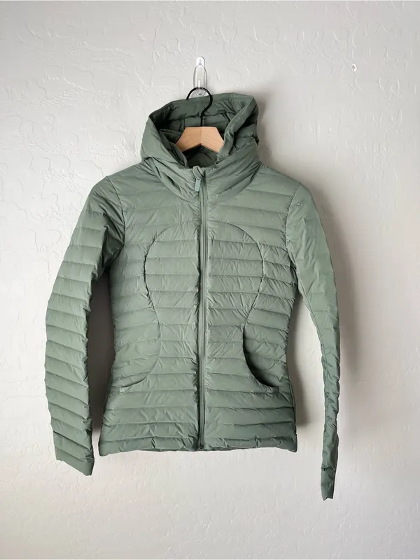 Lululemon Pack it Down Goose Down Puffer Packable Lightweight Jacket Twill Green - Image 4