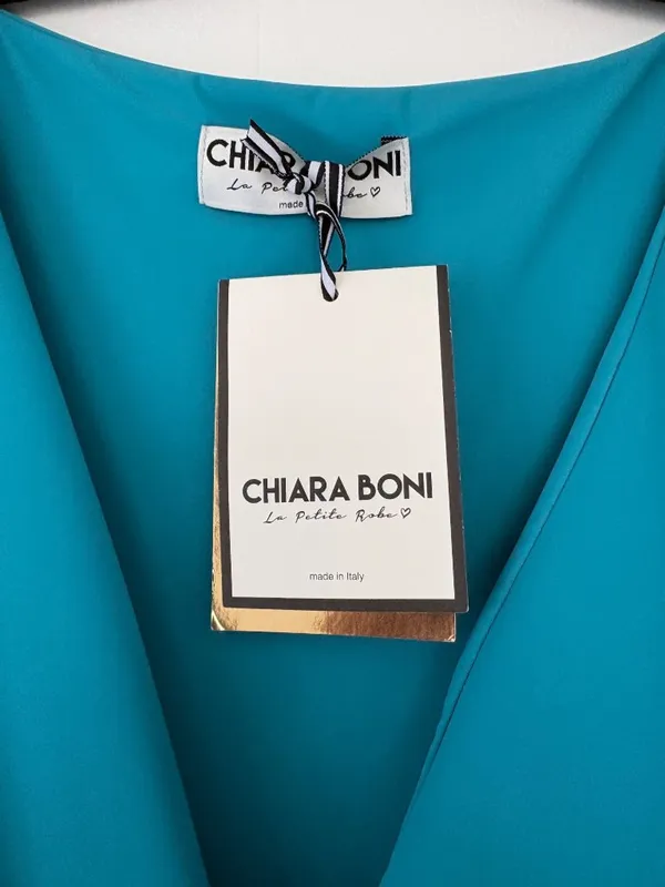 NWT Chiara Boni Sleeveless Gown Deep Sky Blue Italian Designer Dress Sz 4 - Image 3