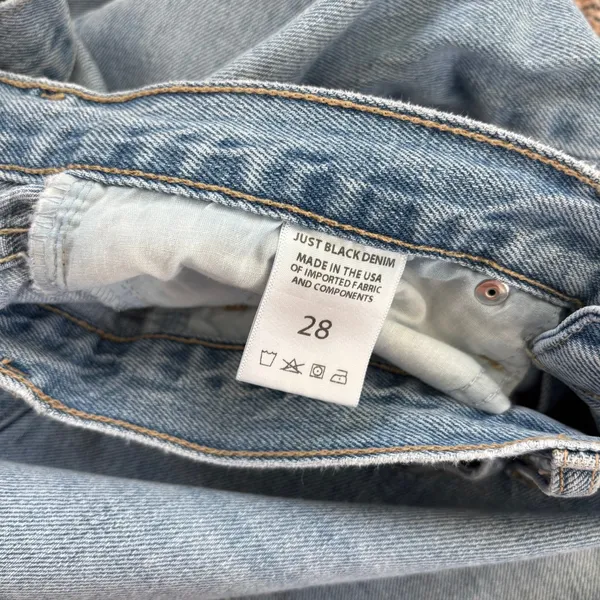Just Black‎ Denim Straight Leg Jeans Size 28 Distressed Light Wash Made In USA - Image 8